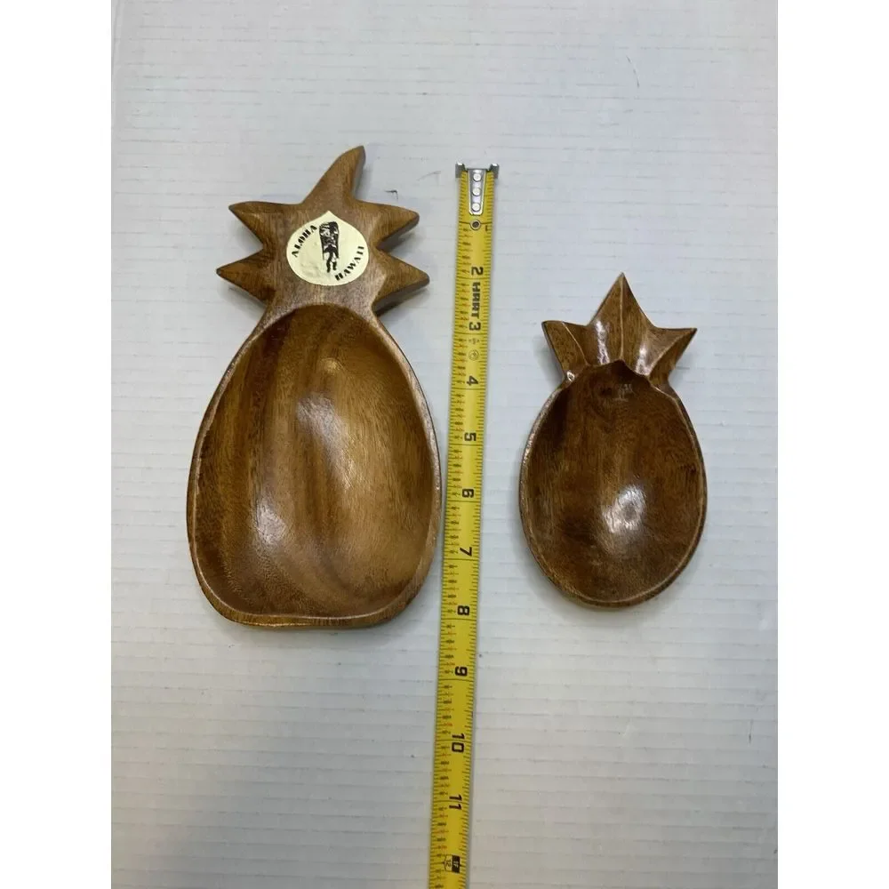 Vintage Monkey Pod Pineapple Bowl Dishes‎ Made In Philippines